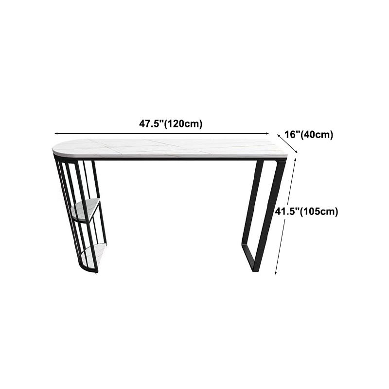 Table à manger industrielle du bar en pierre intérieure double bistrot piédestal table avec étagère