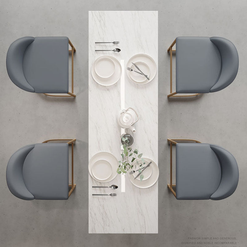 Table à manger à barres en marbre blanc glamour