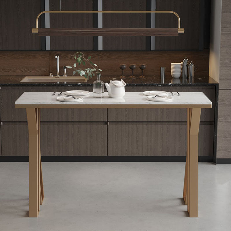 Table à manger à barres en marbre blanc glamour