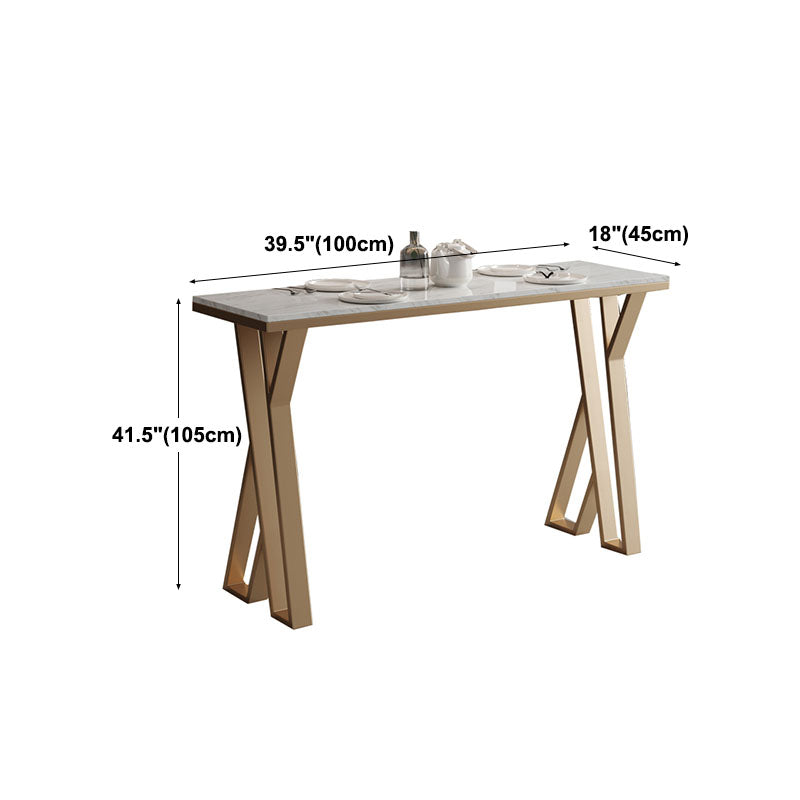 Table à manger à barres en marbre blanc glamour