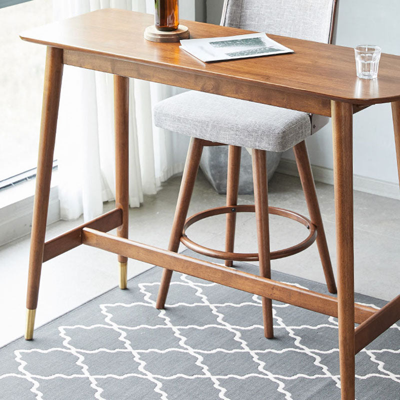 Industrial Style Natural Wood Bar Table Oval Top Indoor 40.75"H Bistro Table