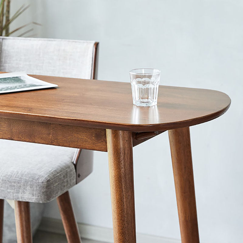 Industrial Style Natural Wood Bar Table Oval Top Indoor 40.75"H Bistro Table