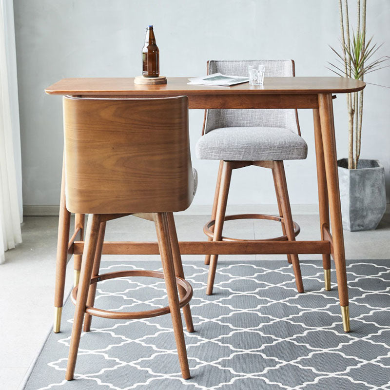 Industrial Style Natural Wood Bar Table Oval Top Indoor 40.75"H Bistro Table