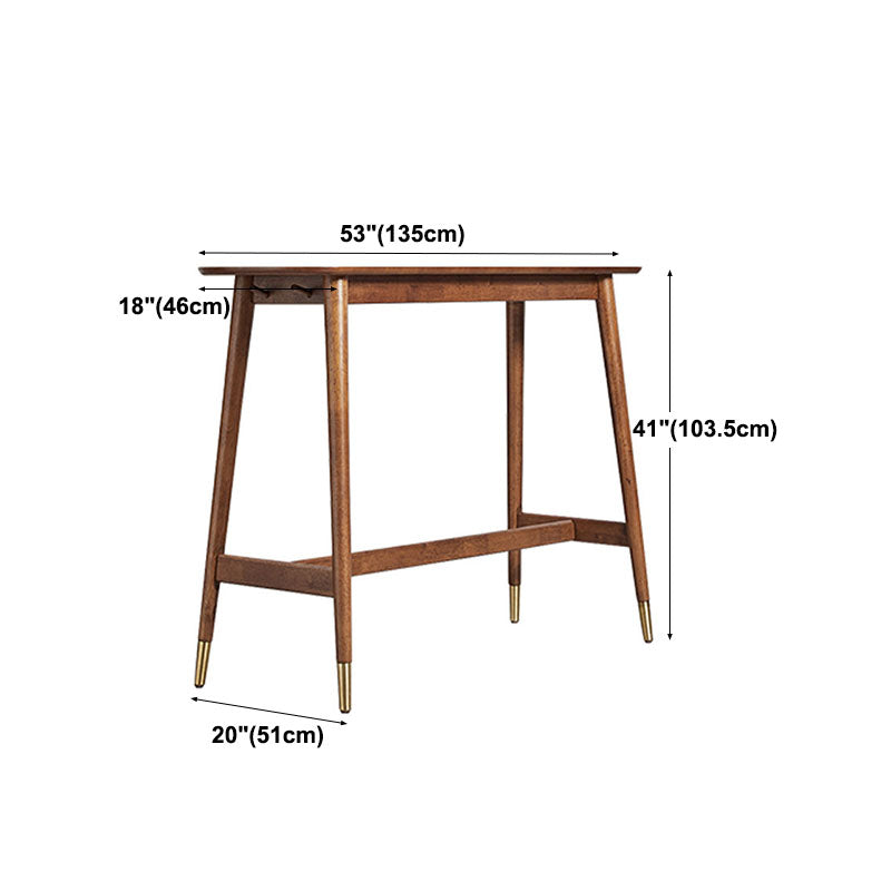 Industrial Style Natural Wood Bar Table Oval Top Indoor 40.75"H Bistro Table