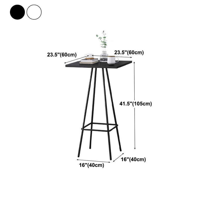 Industrial Style Iron Bar Table Square Top Indoor 4 Legs Bistro Table - 23"W x 41"H