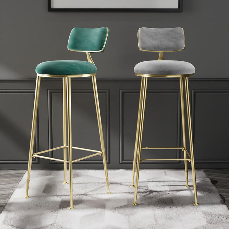 Glam Low Back Bar Stuhl Fußstütze Round Polstered Counter Heighing Stool