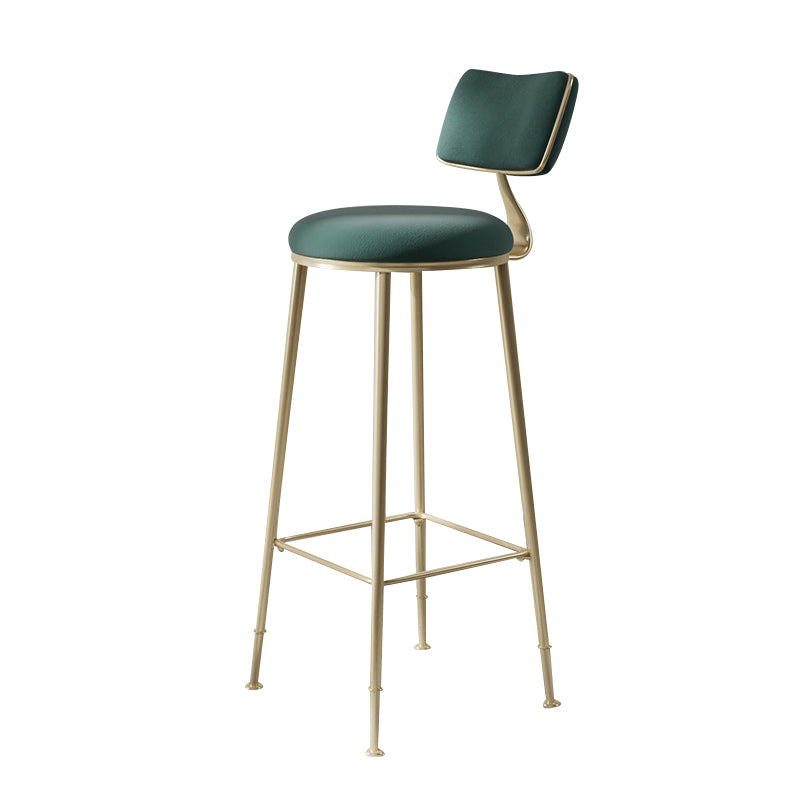 Glam Low Back Bar Stuhl Fußstütze Round Polstered Counter Heighing Stool