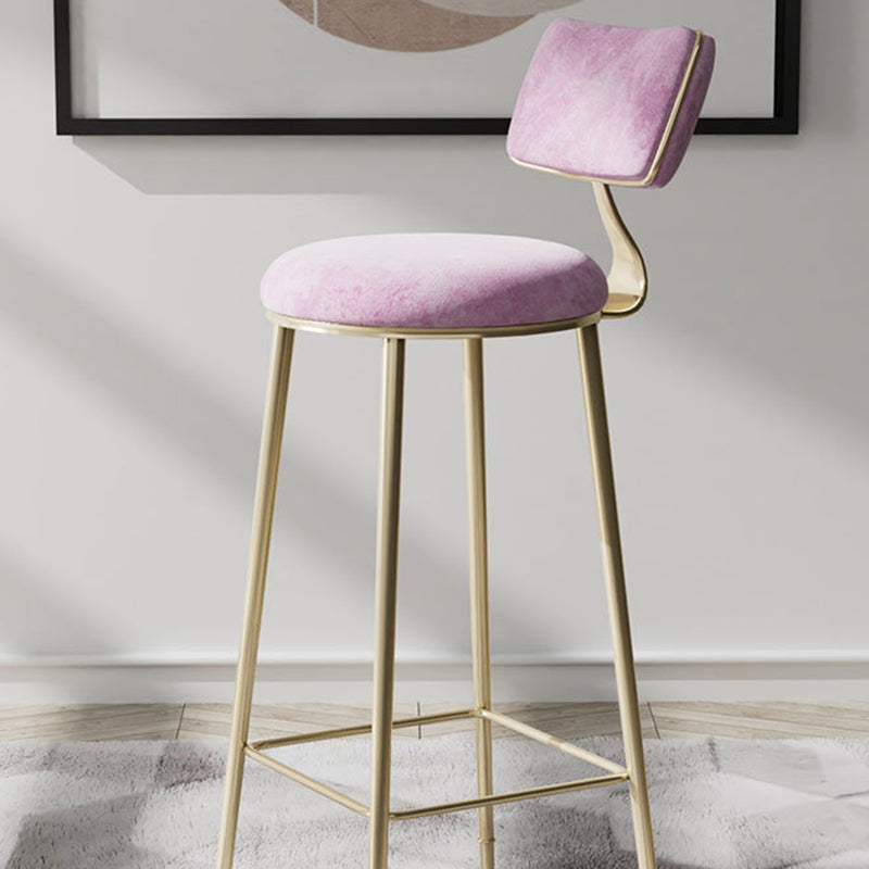 Glam Low Back Bar Stuhl Fußstütze Round Polstered Counter Heighing Stool