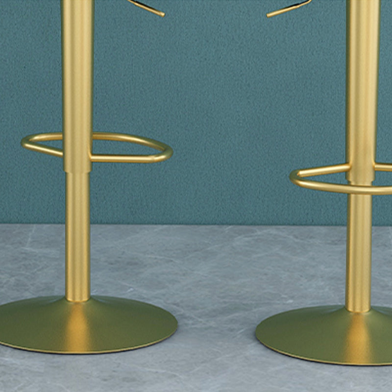 Glam Liftable Backrest Counter Stool Iron Household Bar Stool with Cushion