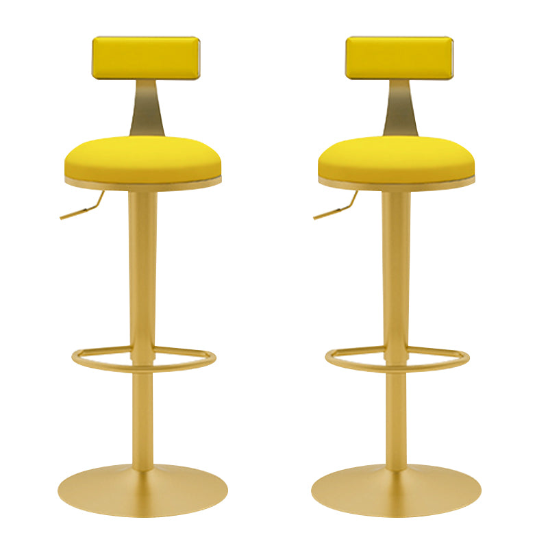 Glam Liftable Backrest Counter Stool Iron Household Bar Stool with Cushion