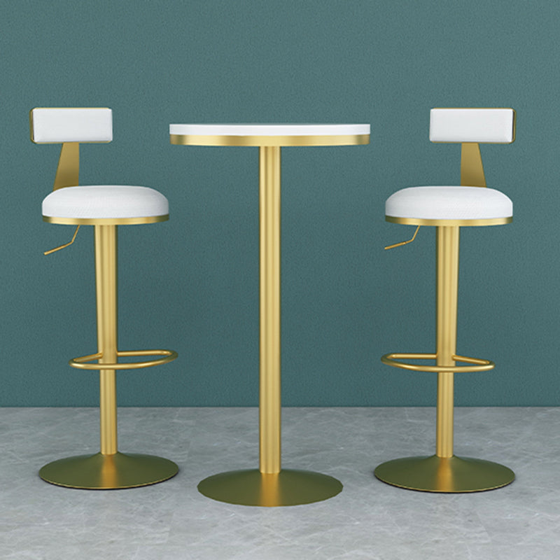 Glam Liftable Backrest Counter Stool Iron Household Bar Stool with Cushion