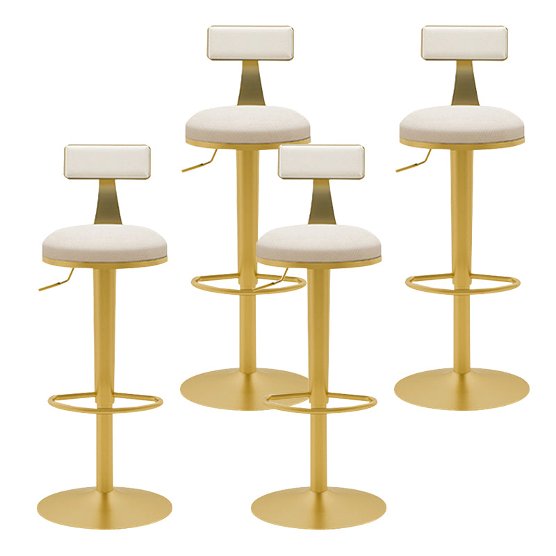 Glam Liftable Backrest Counter Stool Iron Household Bar Stool with Cushion