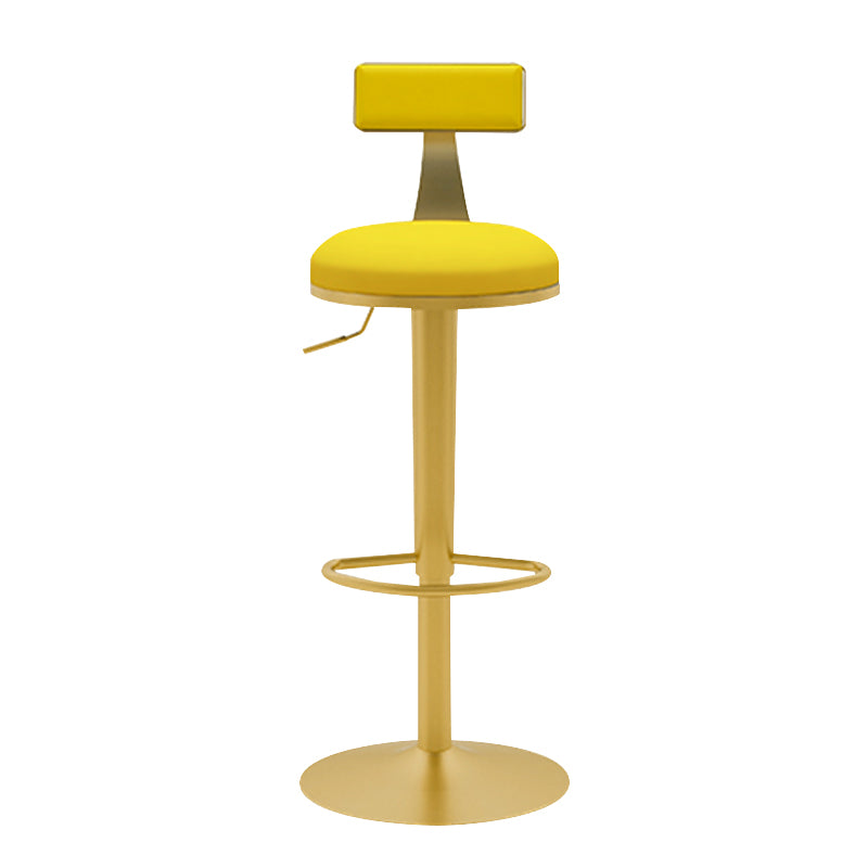 Glam Liftable Backrest Counter Stool Iron Household Bar Stool with Cushion