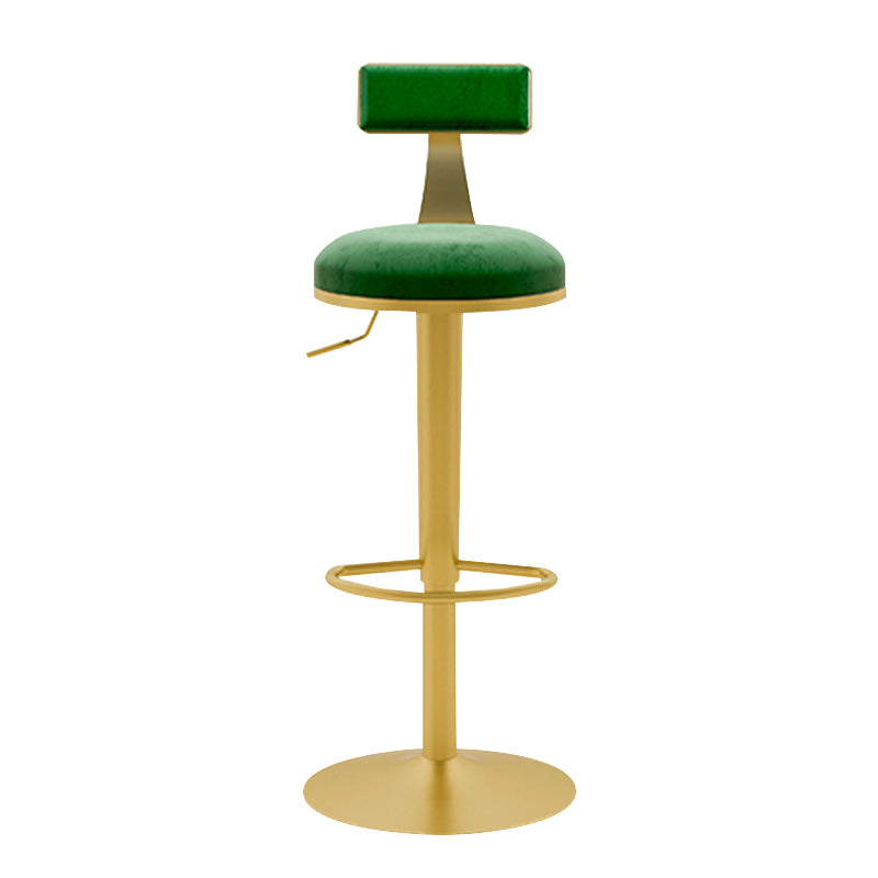 Glam Liftable Backrest Counter Stool Iron Household Bar Stool with Cushion