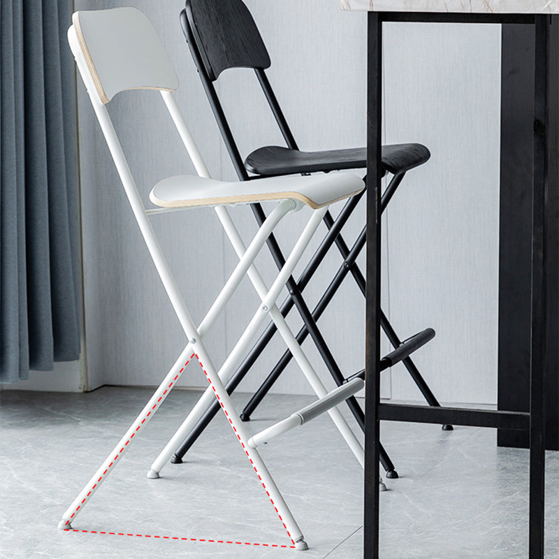 Wood Folding Bar & Counter Stool Modern Low Back Footrest Indoor Bar Stool