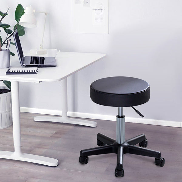 Taburete de bar de acero moderno negro, taburete de mostrador sin respaldo giratorio de altura ajustable