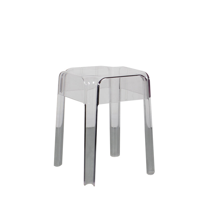 Tabouret de bar en plastique sans dossier moderne, repose-pieds carré, tabouret d'intérieur empilable