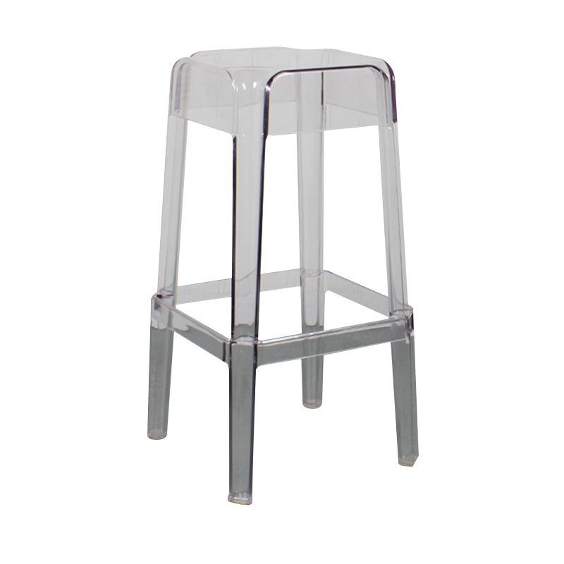 Tabouret de bar en plastique sans dossier moderne, repose-pieds carré, tabouret d'intérieur empilable
