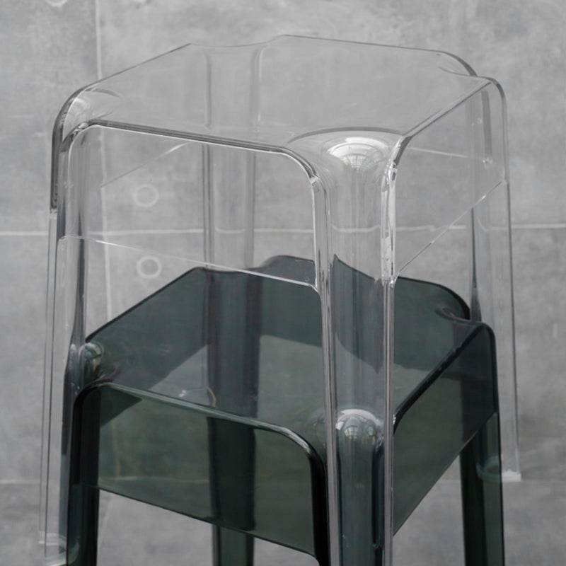 Tabouret de bar en plastique sans dossier moderne, repose-pieds carré, tabouret d'intérieur empilable