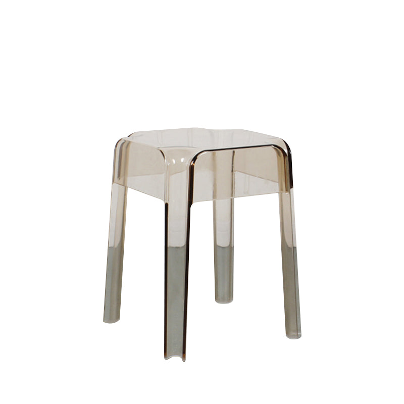 Tabouret de bar en plastique sans dossier moderne, repose-pieds carré, tabouret d'intérieur empilable