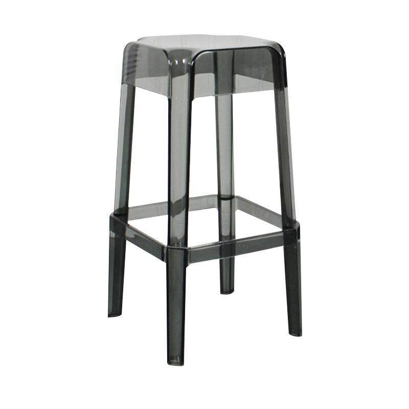 Tabouret de bar en plastique sans dossier moderne, repose-pieds carré, tabouret d'intérieur empilable