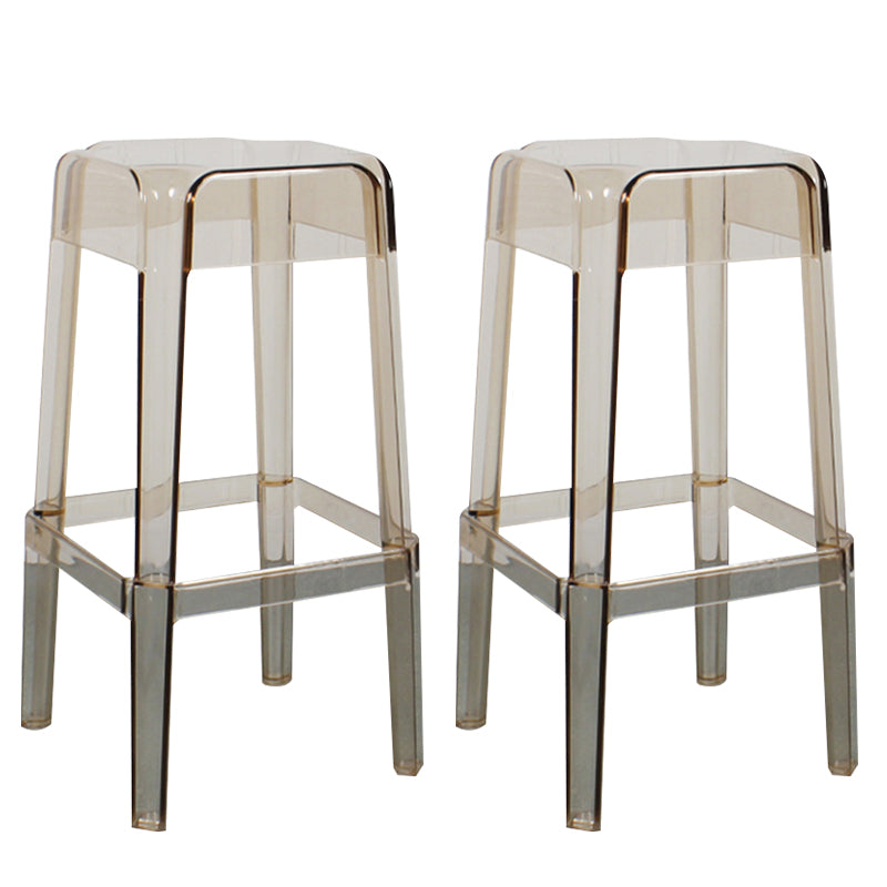 Tabouret de bar en plastique sans dossier moderne, repose-pieds carré, tabouret d'intérieur empilable