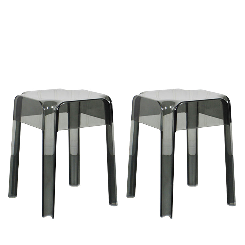 Tabouret de bar en plastique sans dossier moderne, repose-pieds carré, tabouret d'intérieur empilable