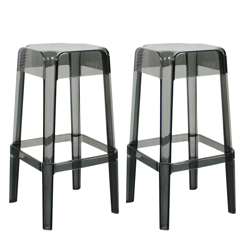 Tabouret de bar en plastique sans dossier moderne, repose-pieds carré, tabouret d'intérieur empilable