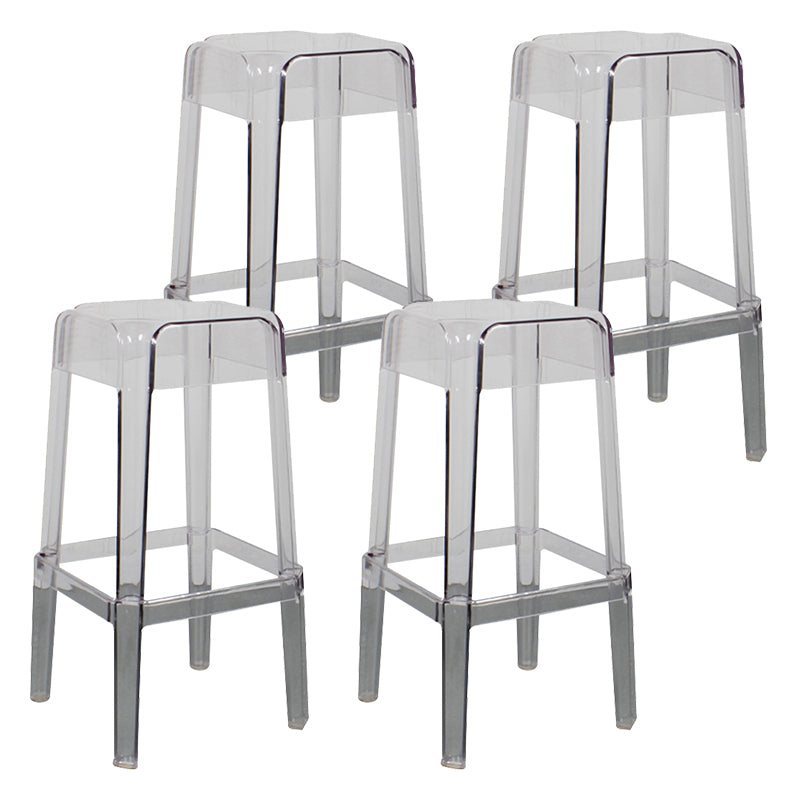 Tabouret de bar en plastique sans dossier moderne, repose-pieds carré, tabouret d'intérieur empilable