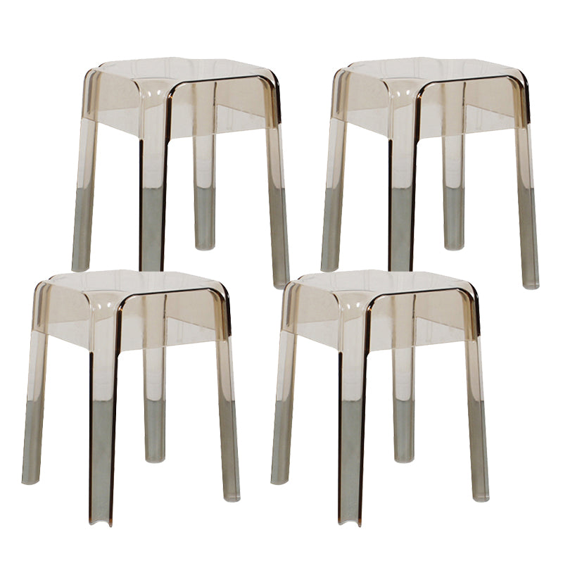 Tabouret de bar en plastique sans dossier moderne, repose-pieds carré, tabouret d'intérieur empilable