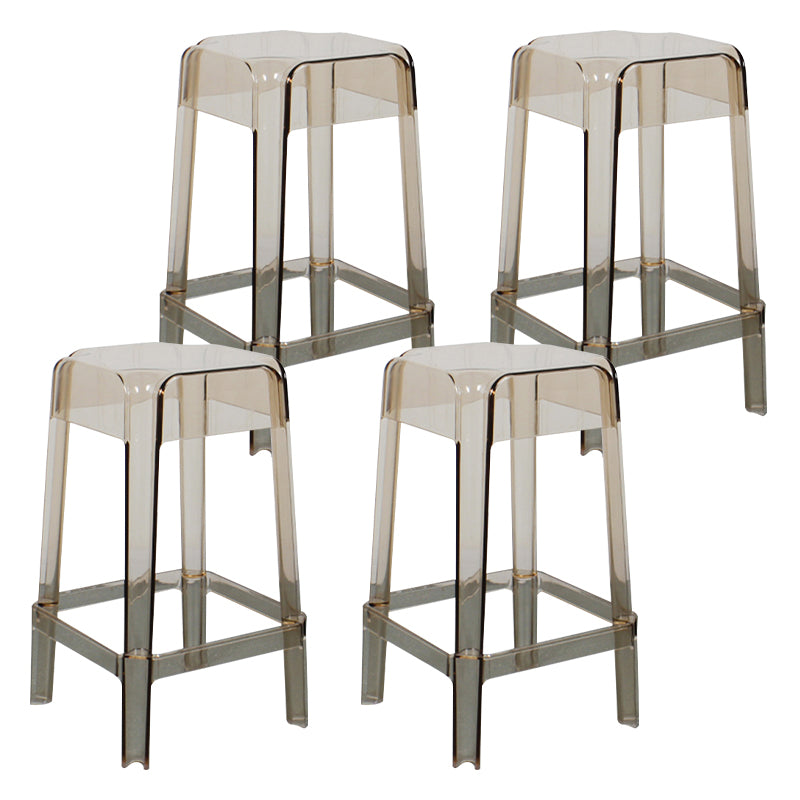 Tabouret de bar en plastique sans dossier moderne, repose-pieds carré, tabouret d'intérieur empilable