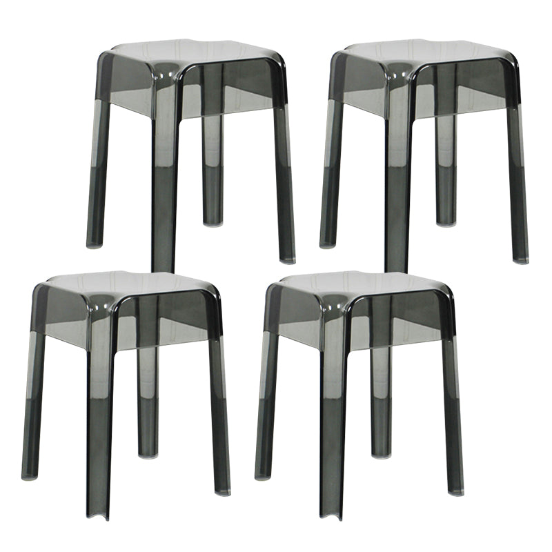 Tabouret de bar en plastique sans dossier moderne, repose-pieds carré, tabouret d'intérieur empilable