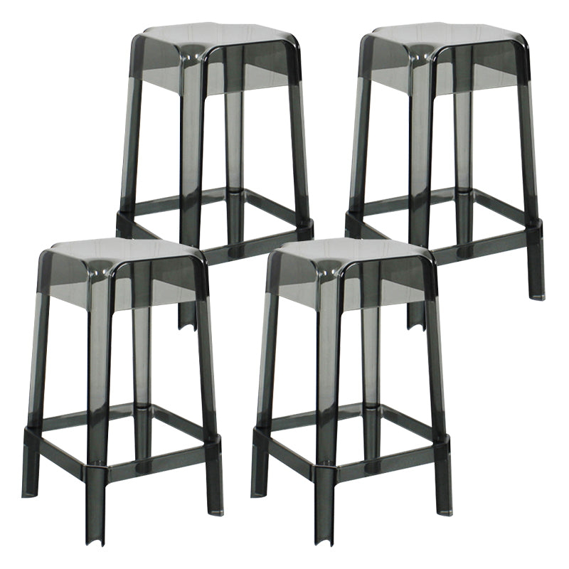 Tabouret de bar en plastique sans dossier moderne, repose-pieds carré, tabouret d'intérieur empilable