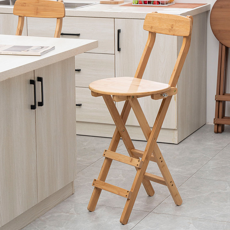 Contemporary Folding Counter Bar Stool Armless Wood Bar Stool with Footrest