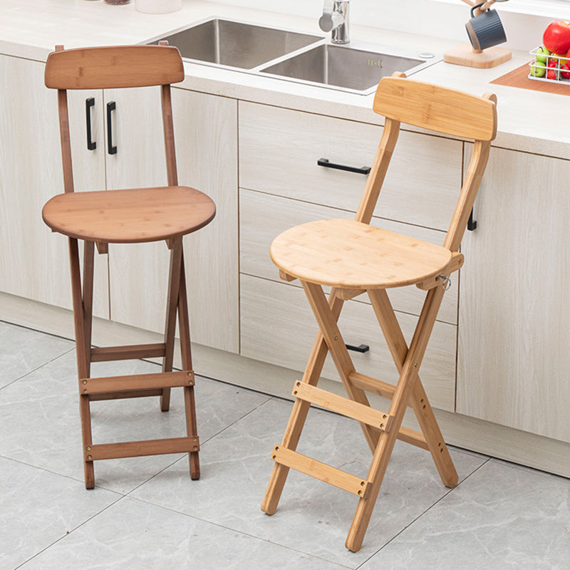 Contemporary Folding Counter Bar Stool Armless Wood Bar Stool with Footrest