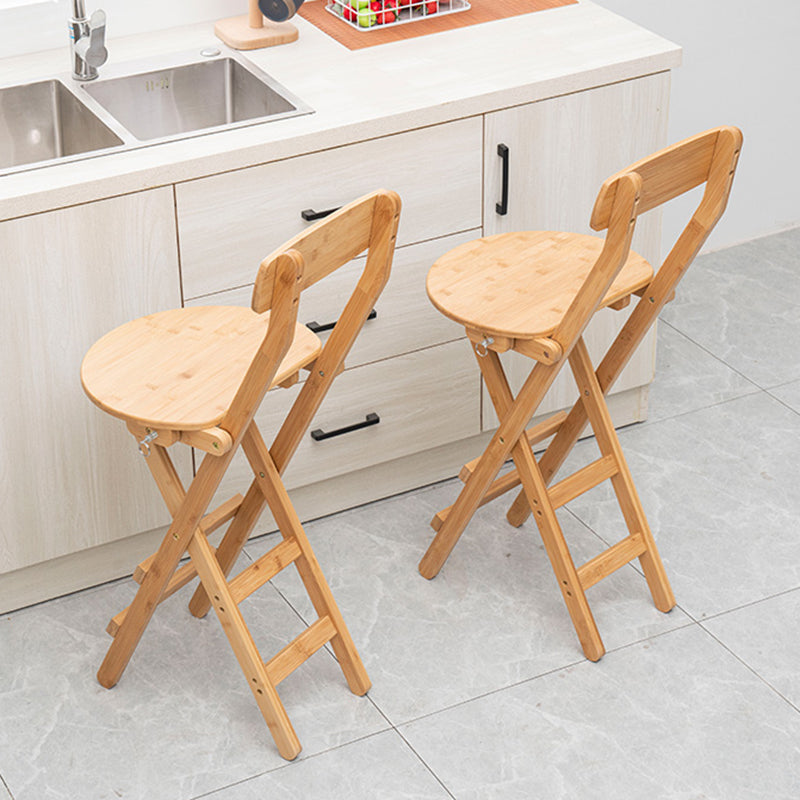 Contemporary Folding Counter Bar Stool Armless Wood Bar Stool with Footrest