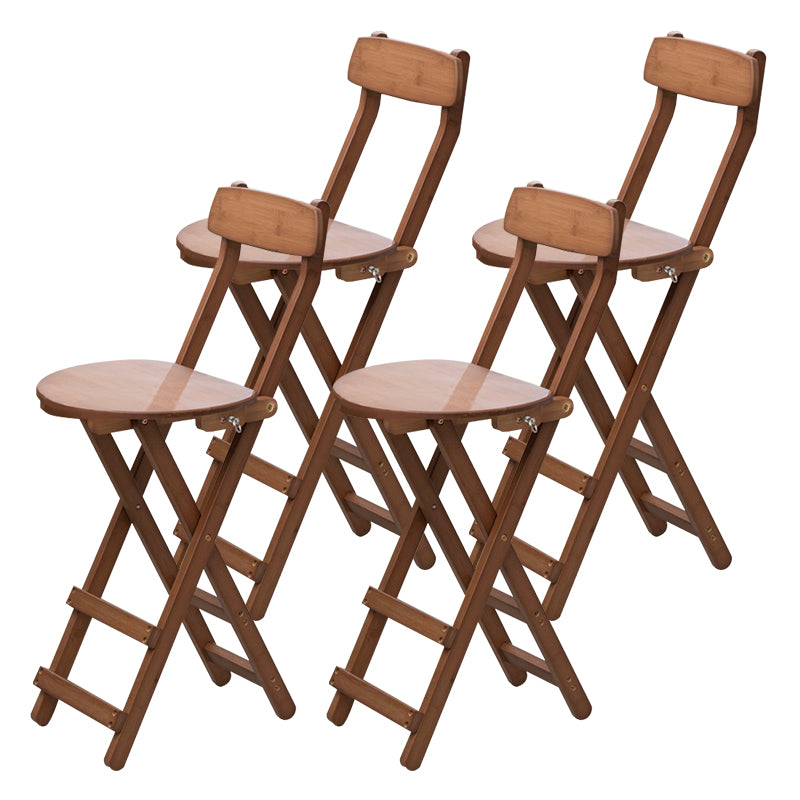 Contemporary Folding Counter Bar Stool Armless Wood Bar Stool with Footrest