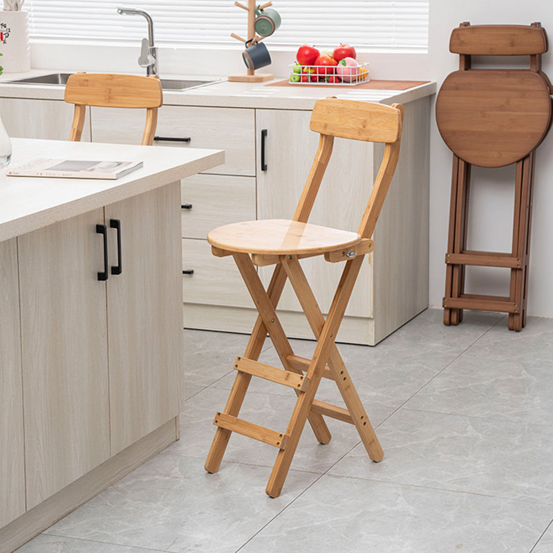 Contemporary Folding Counter Bar Stool Armless Wood Bar Stool with Footrest
