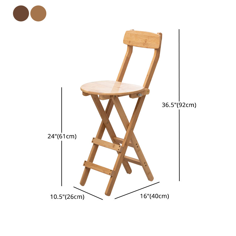 Contemporary Folding Counter Bar Stool Armless Wood Bar Stool with Footrest