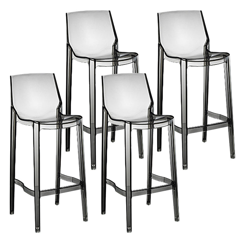 Taburete contemporáneo de la barra de la barra sin brazo Taburete de barra baja con reposapiés (juego de 4)