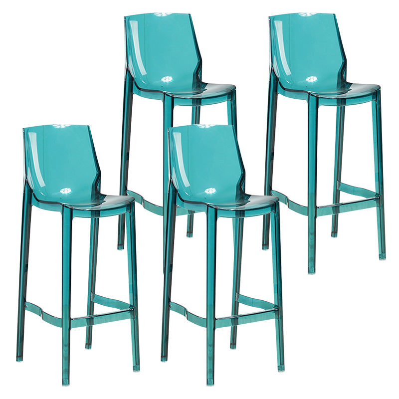 Taburete contemporáneo de la barra de la barra sin brazo Taburete de barra baja con reposapiés (juego de 4)