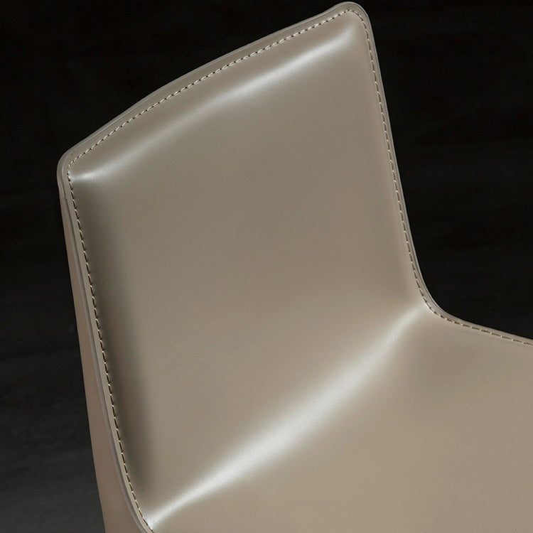 Contemporary Leather Barstool Indoor Bar Stool with Iron Legs and Low Back