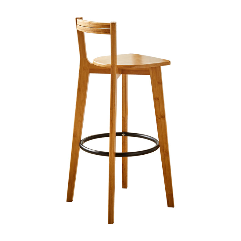 Contemporary Bar Stool Armless Wood Low Back Counter Chair with Footrest