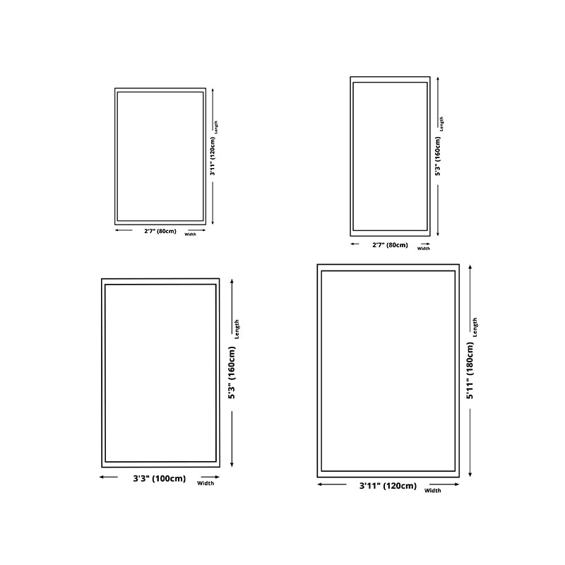 White Line Pattern Rug Polyester Modern Rug Washable Rug for Drawing Room