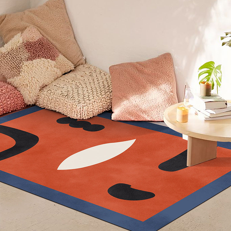 Postmodern Indoor Rug Polyester Carpet Friendly Non-Slip Backing Rug for Bedroom
