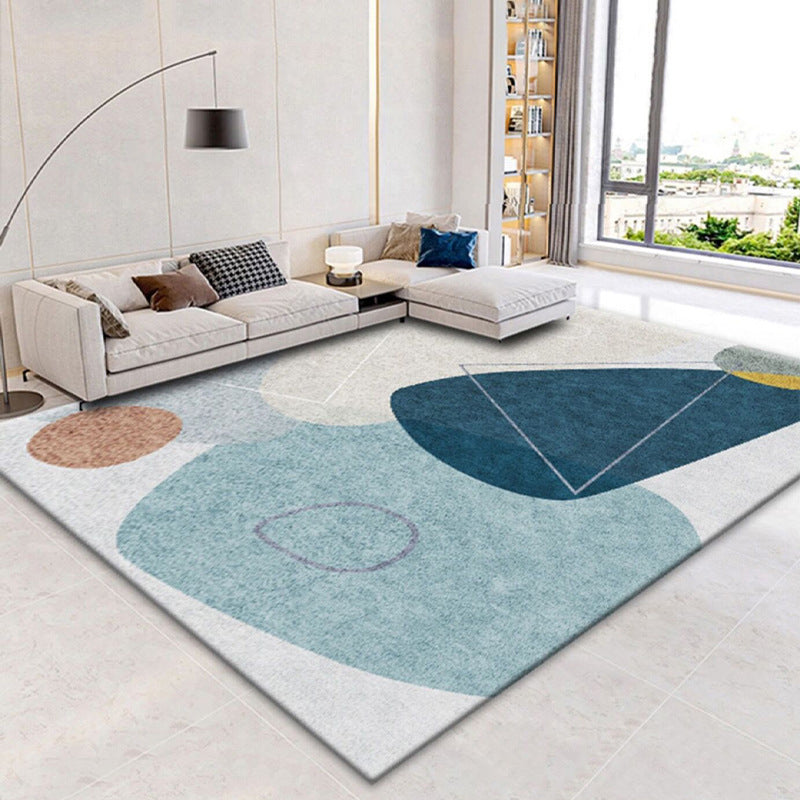 Light Brown Modern Rug Polyester Line Rug Washable Rug for Drawing Room