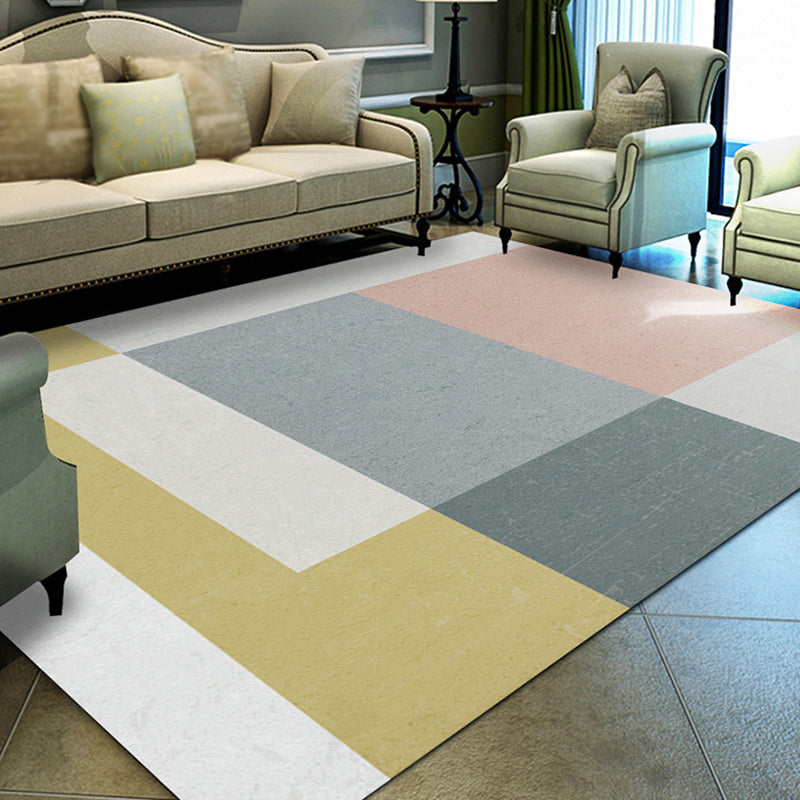 Light Pink Nordic Rug Polyester Pattern Rug Washable Rug for Home Decor