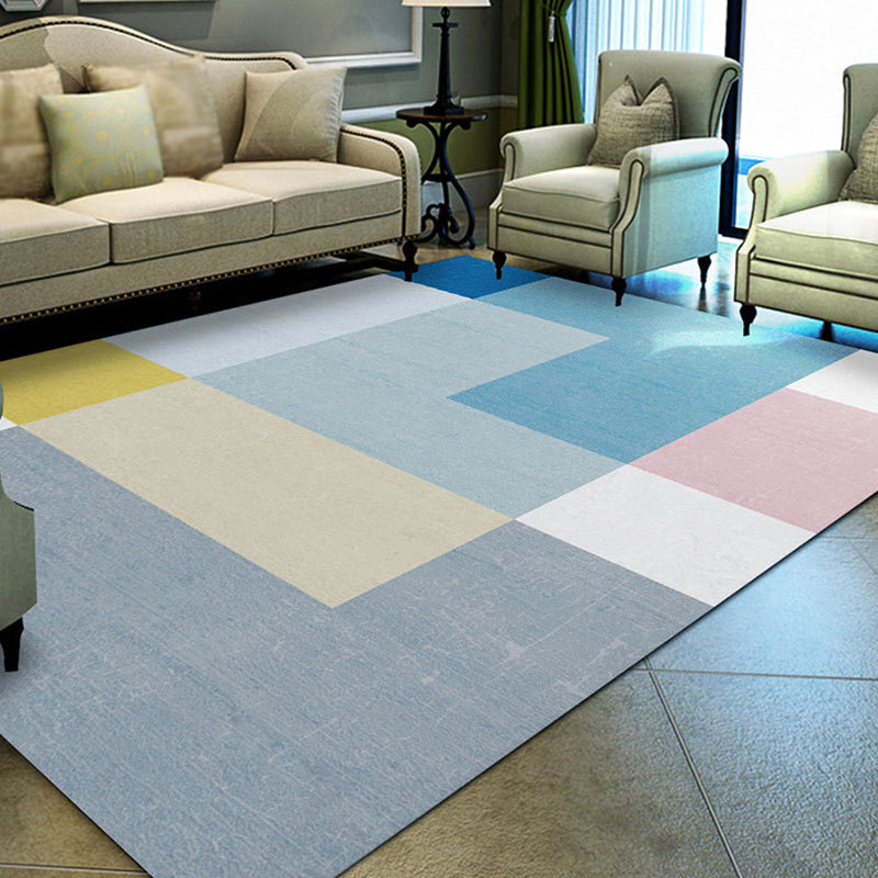 Light Pink Nordic Rug Polyester Pattern Rug Washable Rug for Home Decor