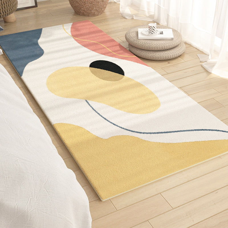 Alfombra moderna de color rosa claro alfombra de área de color poliéster poliéster alfombra lavable para sala de estar