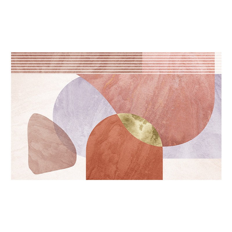 Beige Color Piece Rug Polyester Line Indoor Rug Non-Slip Backing Rug for living Room